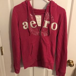 Pink Aeropostale hoodie with zipper, small
